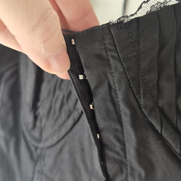 New Astr the Label Black Puff Sleeve Lace Corset Top Small - Picture 8 of 11